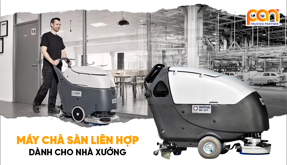 Máy chà sàn cho nhà xưởng chính hãng, giá tốt tại TPHCM
