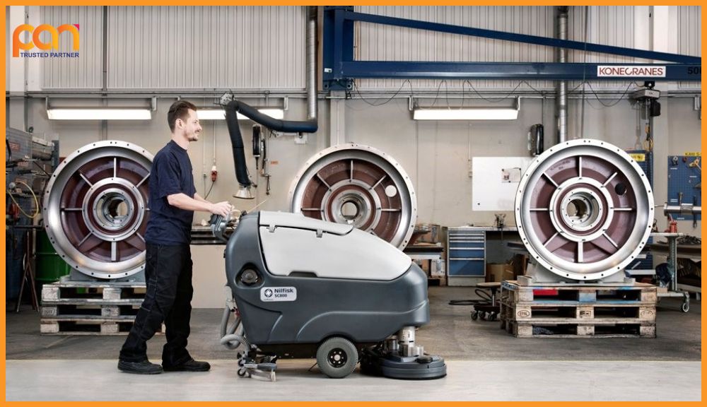 Phương pháp đánh bóng sàn nhà bằng máy chà sàn