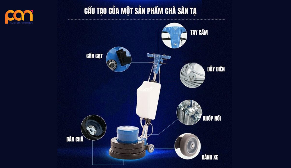 Cấu tạo của máy chà sàn tạ